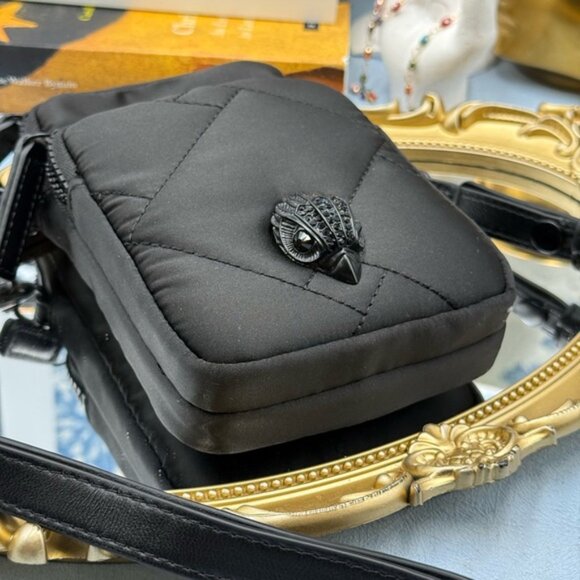 🆕 KURT GEIGER LONDON 🧿 NWOT Recycled Nylon XBody Bag Black Drench *NOCOINPURSE - Picture 9 of 15